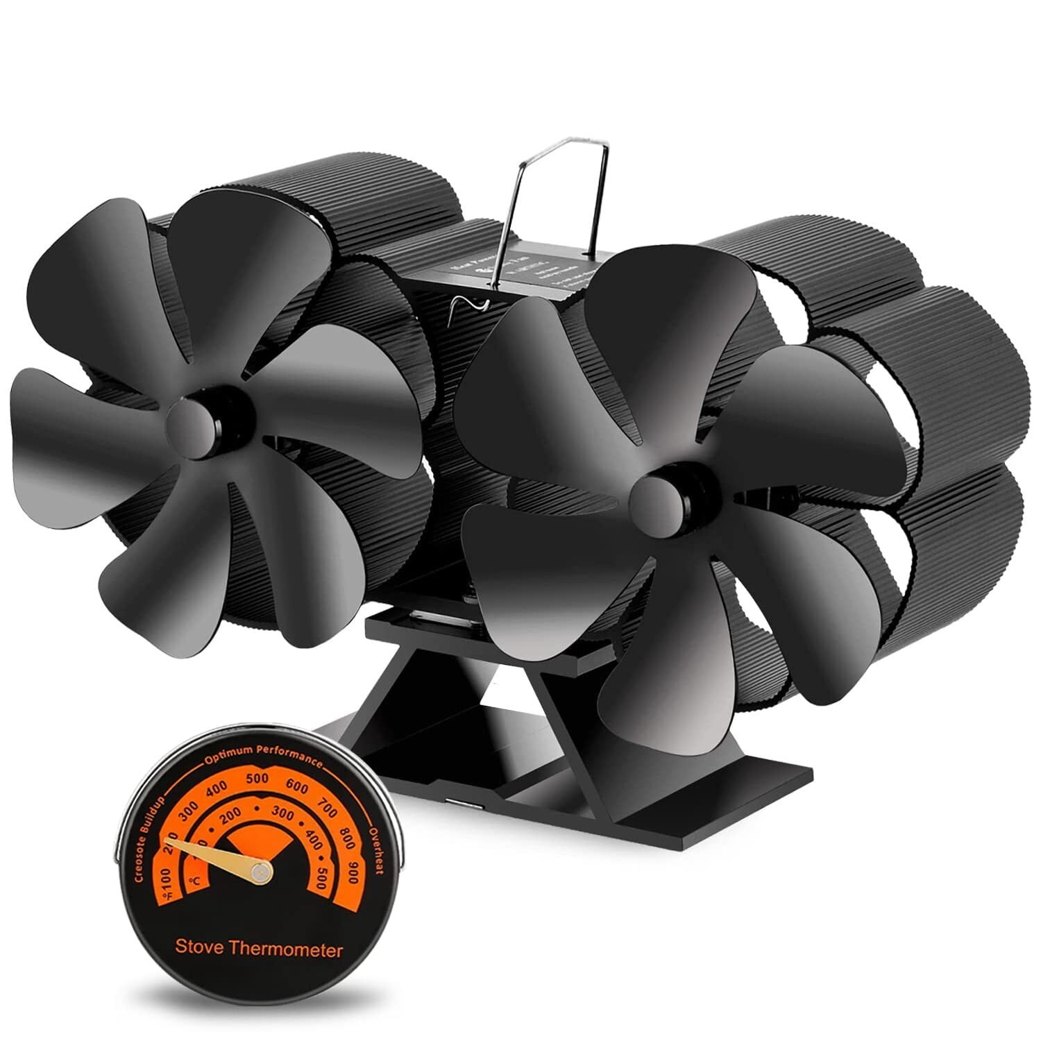 Double Motor Magnet Stove Fan for Chimney Flue Pipe Stove Fan