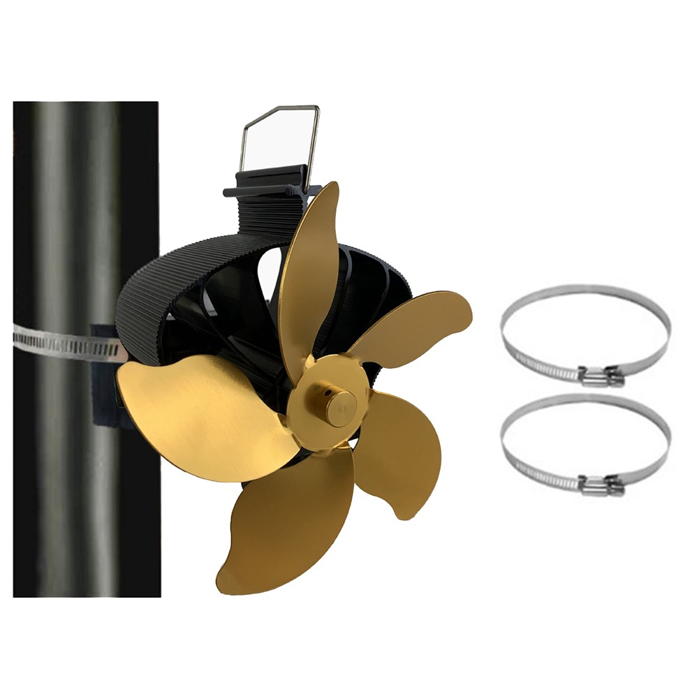 Wood Stove Fan 5 Blades Hanging Fireplace Fan for Non Electric