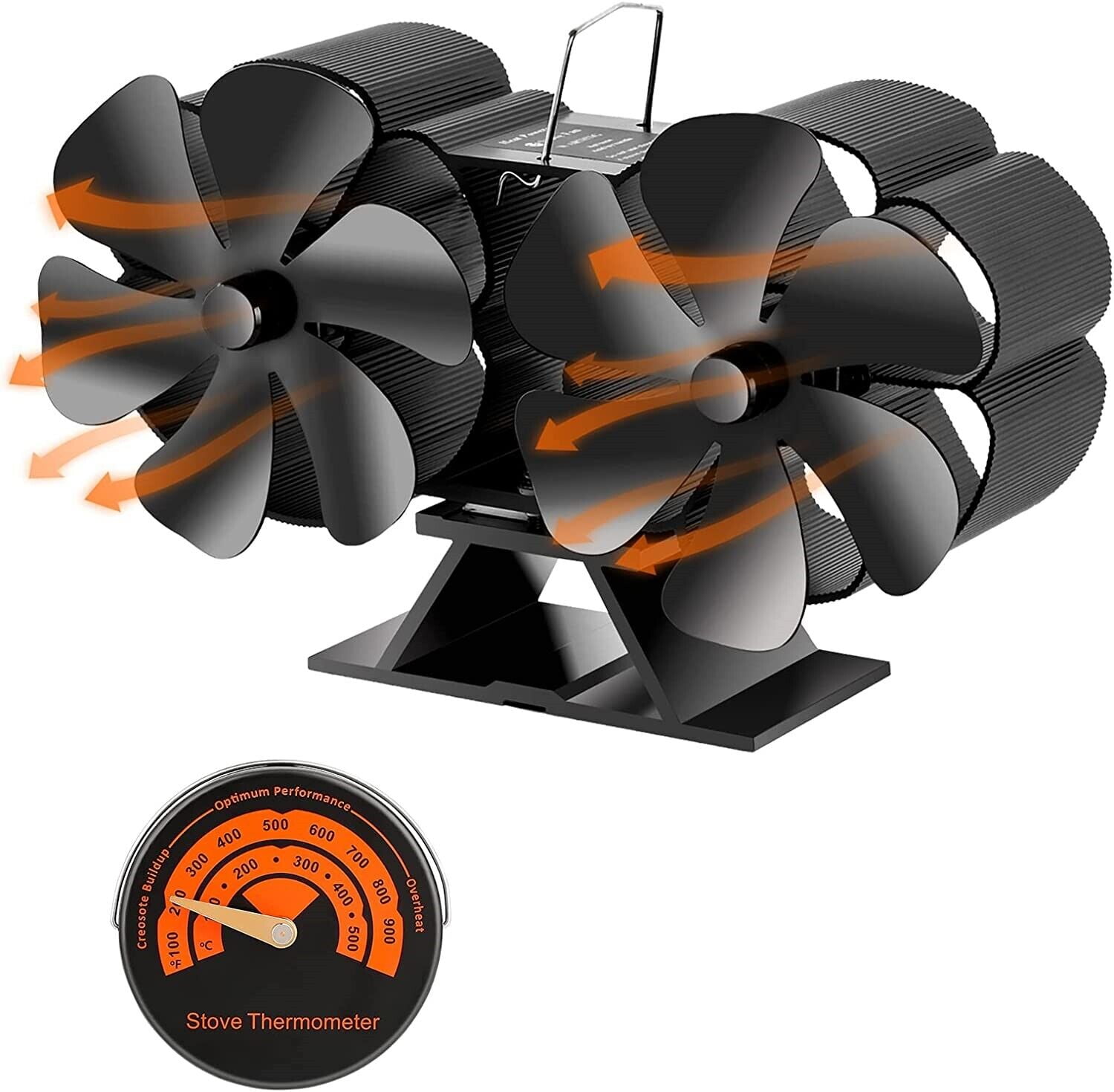 Heat Powered Wood Stove Fan, 12Blade, NonElectric, Ecofan, Air Saving