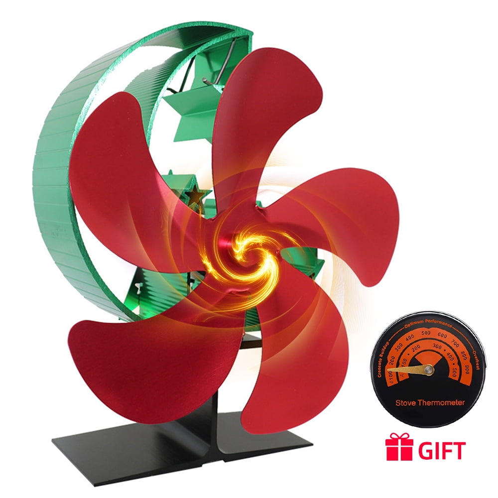 Wood Stove Fan Heat Powered, 5 Blade Fireplace Fan NonElectric