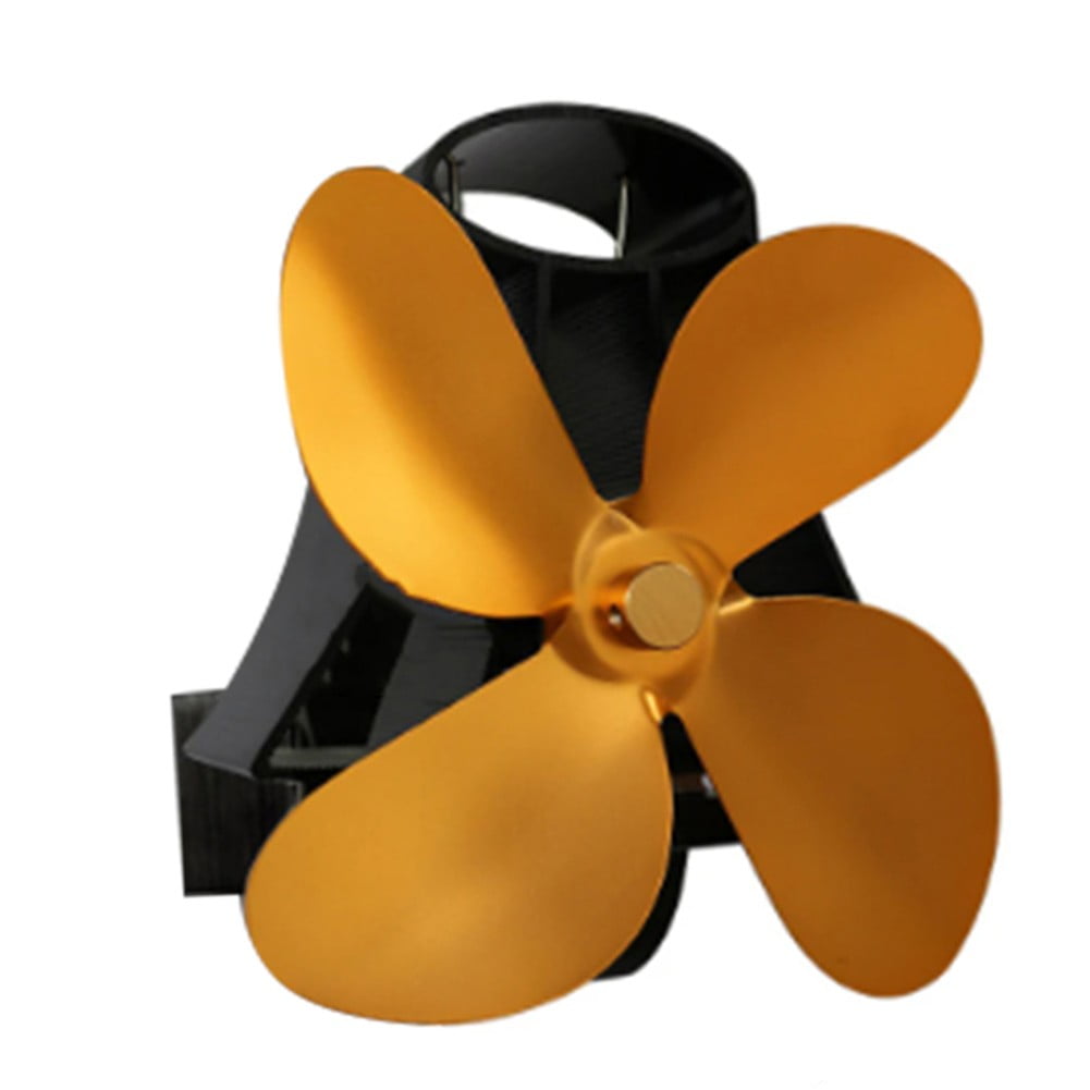 Wood Stove Fan Heat Powered Stove Fan Flue Pipe Mounted 3Blades Fan Stove Eco Fan