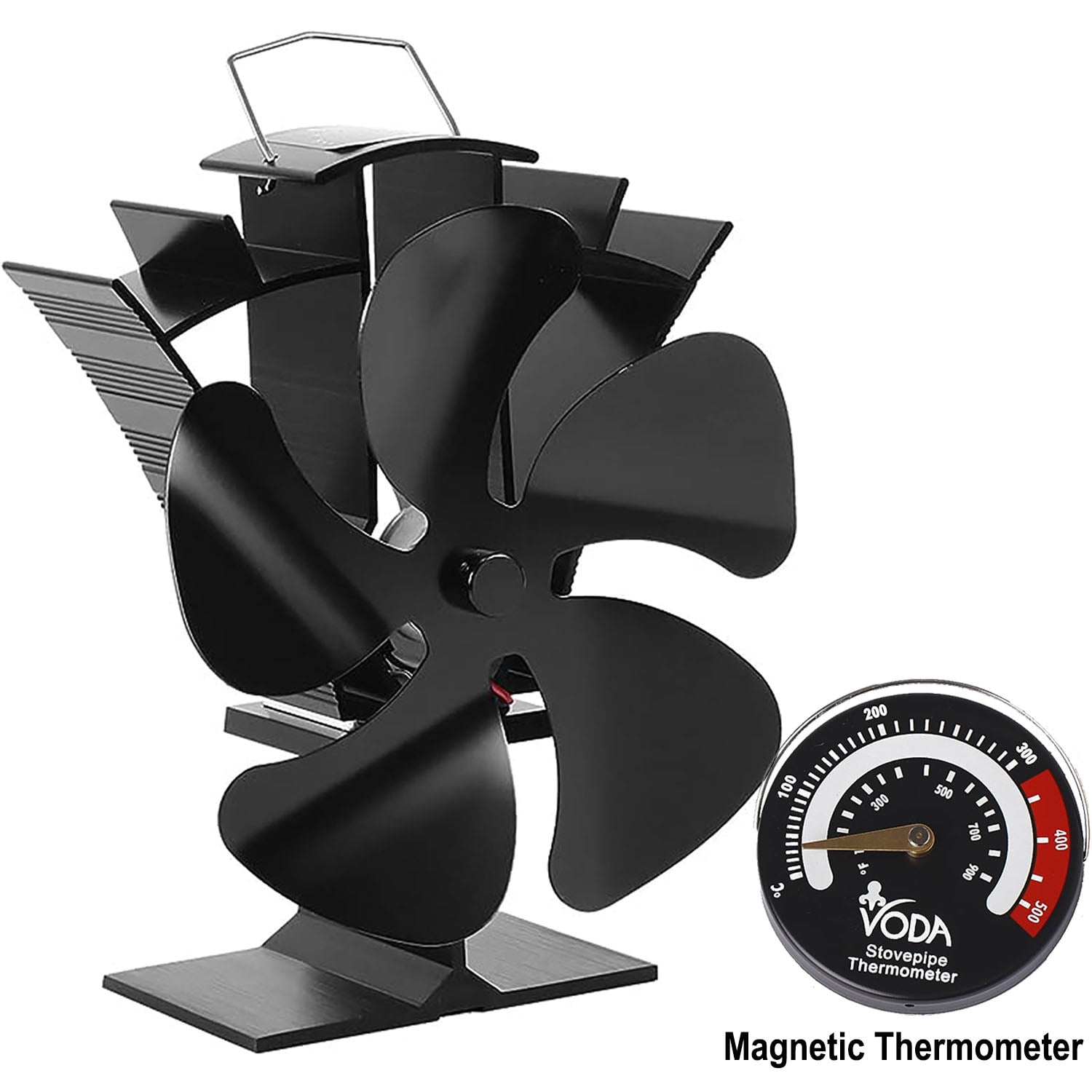 Wood Stove Fan Heat Powered,Wood Burning Fan 5Blade with