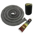 "Wood Stove Door Gasket Kit, 3/4"" Fiberglass Rope, High Temp Resistant, Grey, with Cement