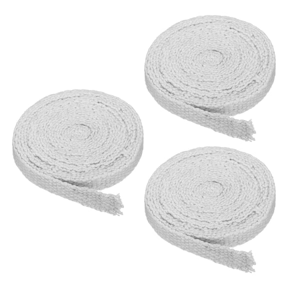 Wood Stove Gasket, 3Pcs 1" x 1/8" x 157" Flat Ceramic Fiber High-Temperature Resistance Seal Rope for Stoves Fireplace Door, White