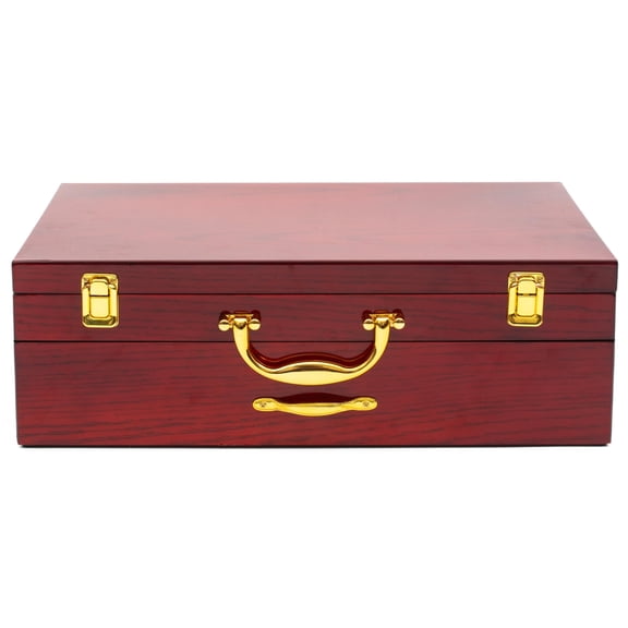 Wood-Style Flatware Storage Chest with Gold-Tone Handles - Standard