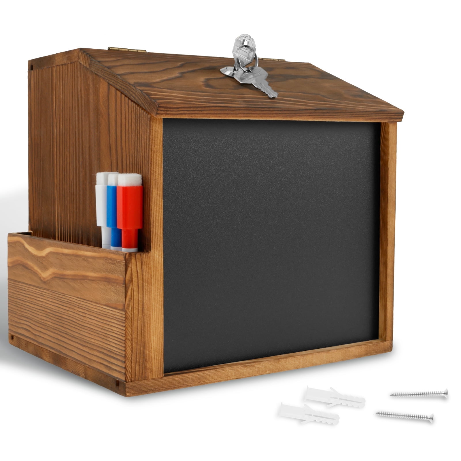 Wood Suggestion Box with Slot and Lock Countertop or Wall Mounted ...