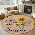 thumbnail image 1 of Wood Sunflowers Round Area Rug 6Ft Washable Circle Rugs for Bathroom Office, Vintage Garden Floral Bees Farmhouse Non-Slip Carpet Floor Mats Indoor Outdoor Carpet Runner Aesthetic Home Decor, 1 of 8