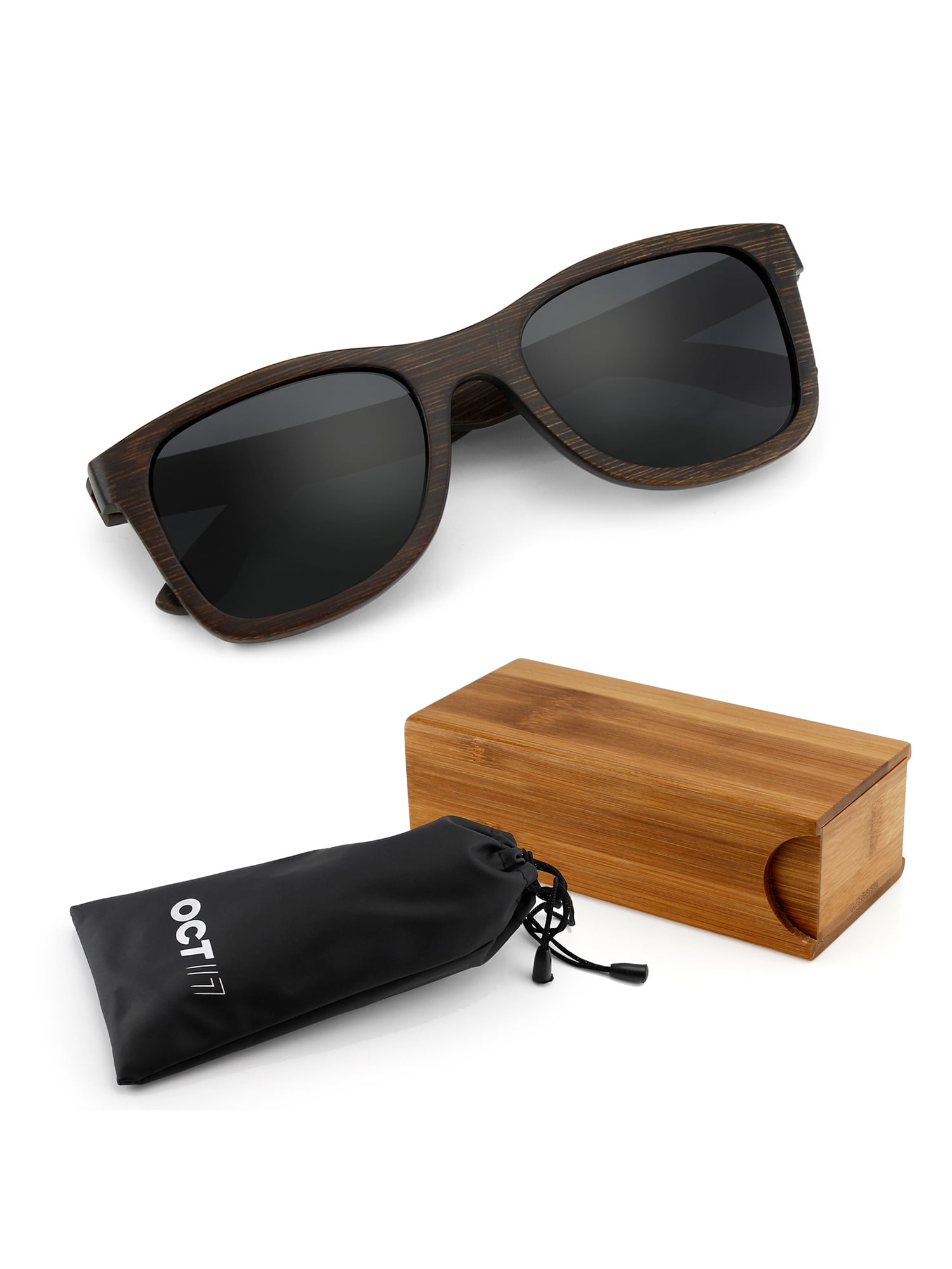 Wood Sunglasses Real Wooden Vintage Bamboo lightweight Polarized Lenses  Sunglass for Men Women Eyewear - Gray