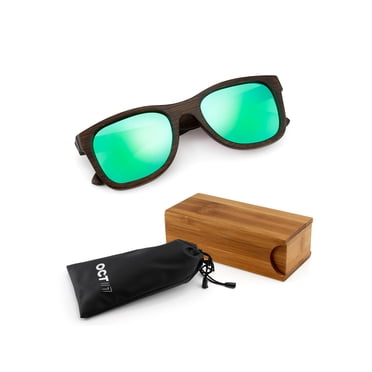 Vintage Style Bamboo Sunglasses With Polarized Lenses & Wood Case - Unisex
