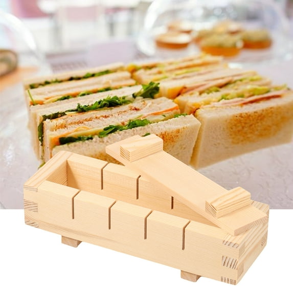 Wood Sushi Press Mold with/without Slots Rectangular Oshizushi Press Mold Smooth Oshizushi Mold Box Practical Sushi Rice Roll Mold for Home Kitchens Restaurants