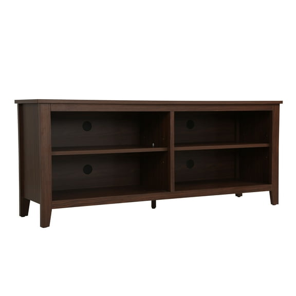 Wood TV Stand for TVs to 55, 65 Inch Fla t Screenentertainment center with bookshelvesfarmhouse tv stand Brown