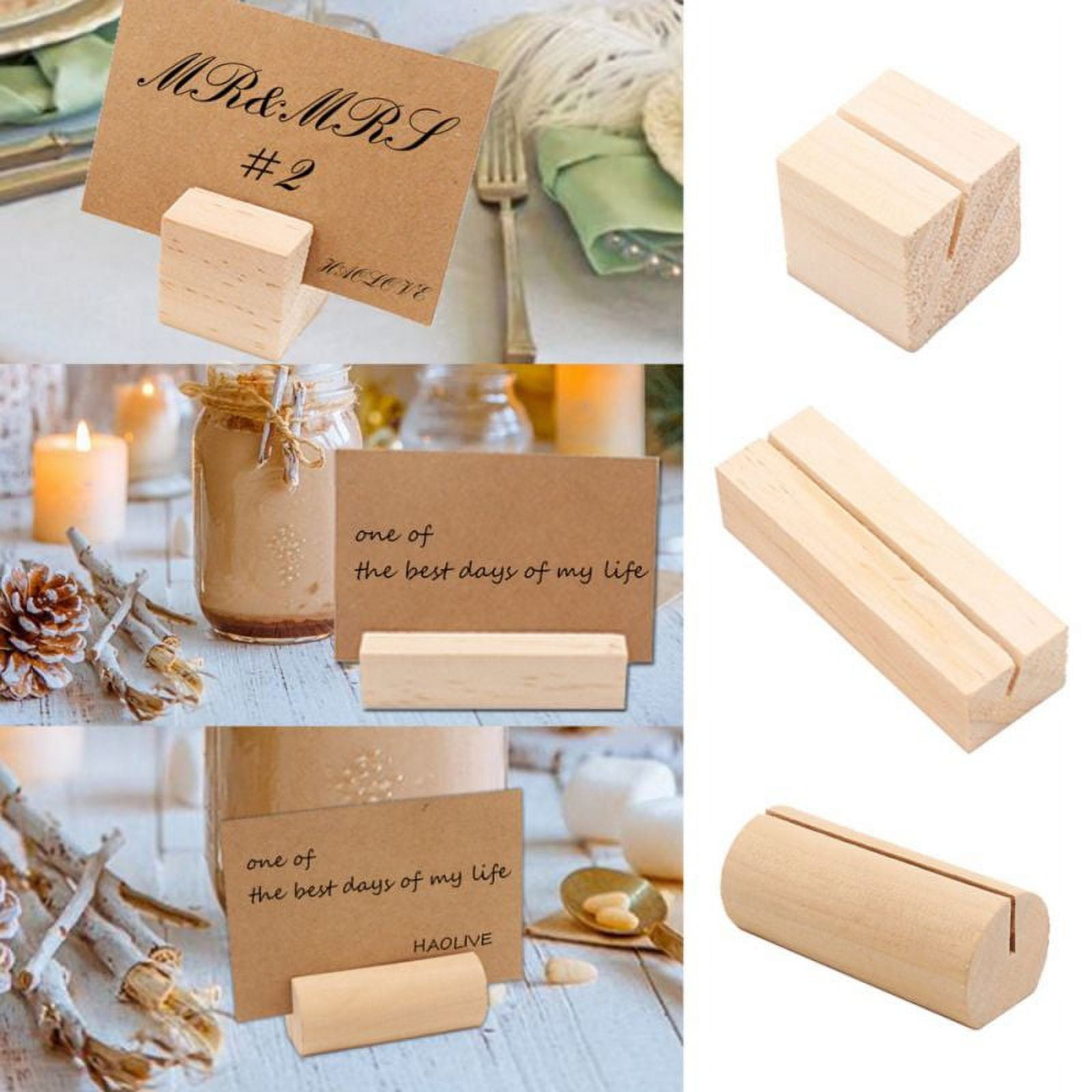 Wood Place Card Holders Wood Table Picture Stands Portable Paper Cards  Table Number Holders Photo Holder For Wedding Party - AliExpress