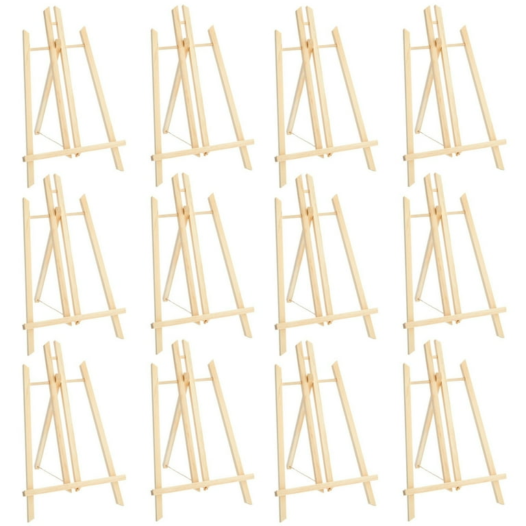 CASE LOT OF 8: LG Tabletop Wooden Easel Natural Light Finish 19 Tall 12  Long