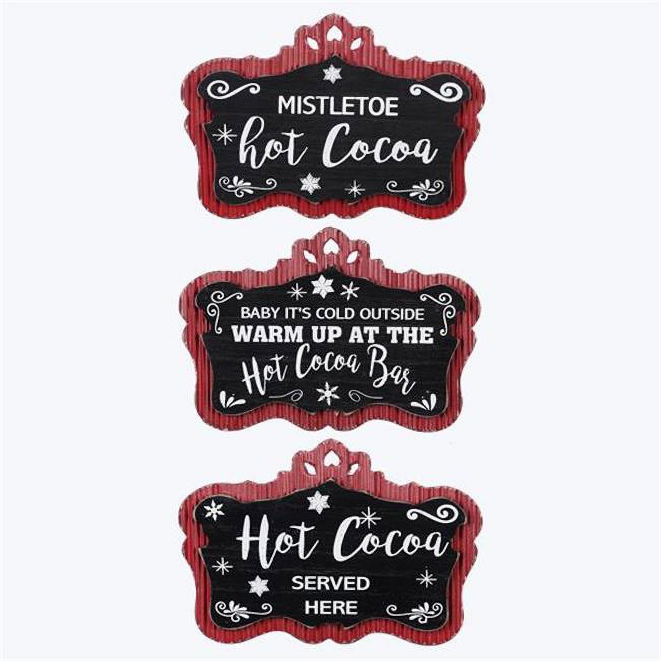 Wood Tabletop Christmas Signs, Assorted Color 3 Piece