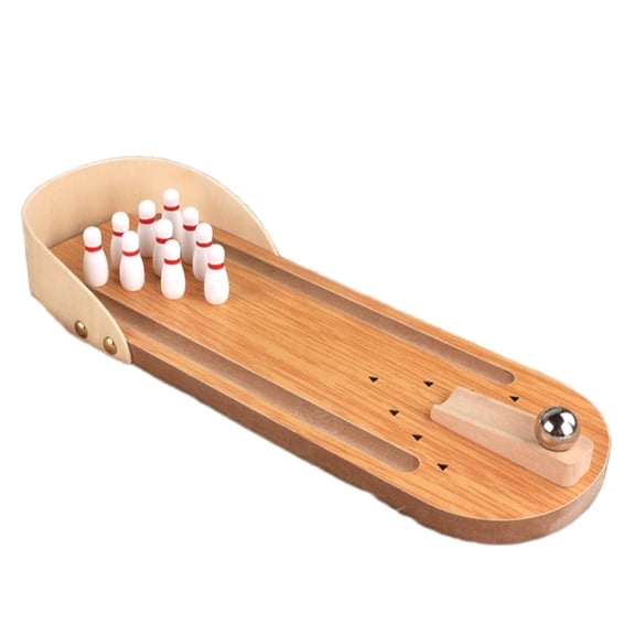 Wood Tabletop Mini Bowling Game Set, Mini Desktops Tabletop Bowling Game, Mini Bowling Toy Bowling Gift for Women Man