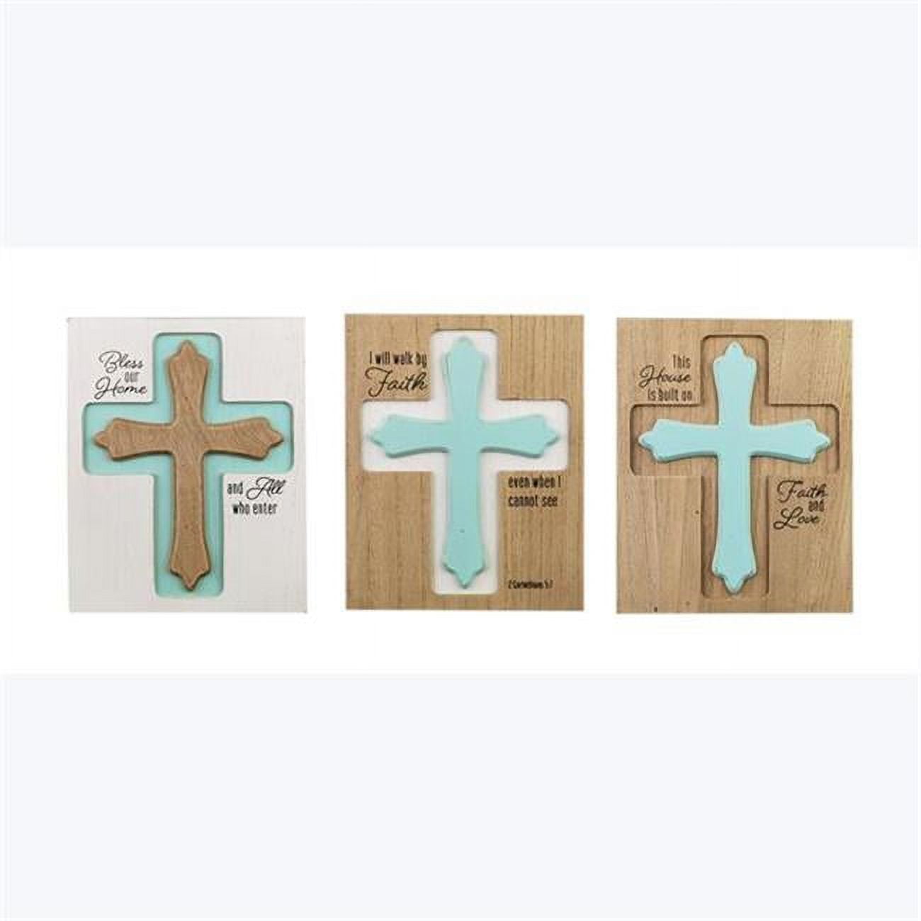 Wood Tabletop & Wall Box Cross Sign, Assorted Color - 3 Piece - Walmart.com