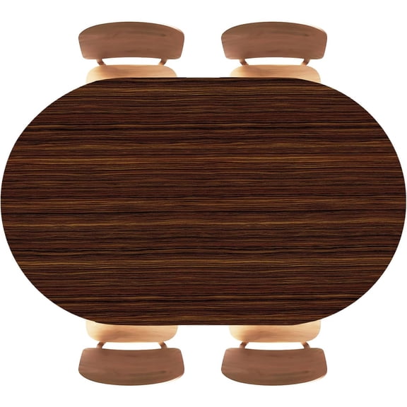 Wood Texture Background Oval Elastic Fitted Tablecloth, Waterproof, Oil Resistant, Easy to Wipe Table Cover for Dining Wedding Party PicnicFits 48"x68" Oval Tables, Style 75