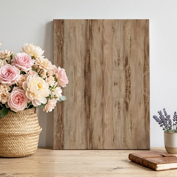 Wood Texture Canvas Wall Art for Living Room, Brown Tree Bark Striped Wooden Fibers Vertical Knots Poster Print Painting for Entryway Side Of Cabinet Decoration Wall Pictures Prepare To Hang 8"x12"