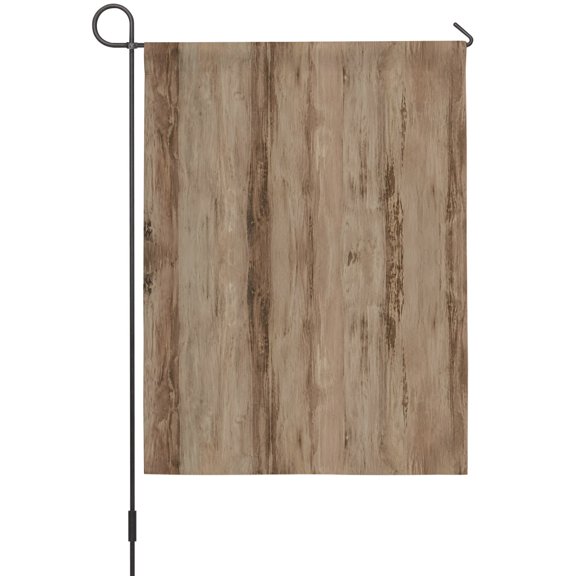 Wood Texture Garden Flags For Outdoor, Brown Tree Bark Striped Wooden Fibers Vertical Knots Small Double Side Yard Flags Weather Proof Garden Decor for Lawn Outside Holiday 12 x 18 Inches