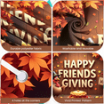 thumbnail image 1 of Wood Texture Happy Friendsgiving Pumpkin Banner Decorative Turkey Pie Design for Autumn Celebration Holiday Decoration Indoor, 1 of 9