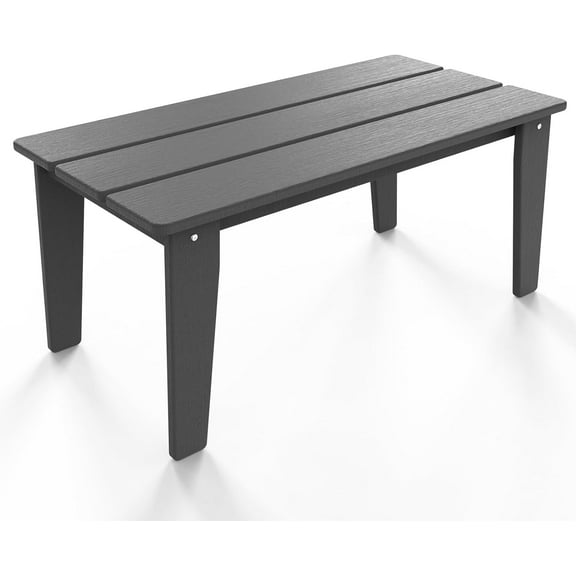 Wood Texture Outdoor Coffee Table, 35" x 18.2" Poly Lumber Patio Coffee Table, All Weather Adirondack Outdoor Table for Balcony, Garden, Indoor or Outdoor, Slate Gray Slate Gray