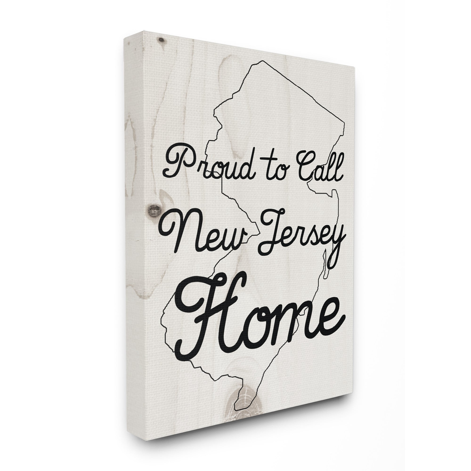 Wood Texture Proud to Call New Jersey Home Stretched Canvas Wall Art, 30 x 1.5 x 40