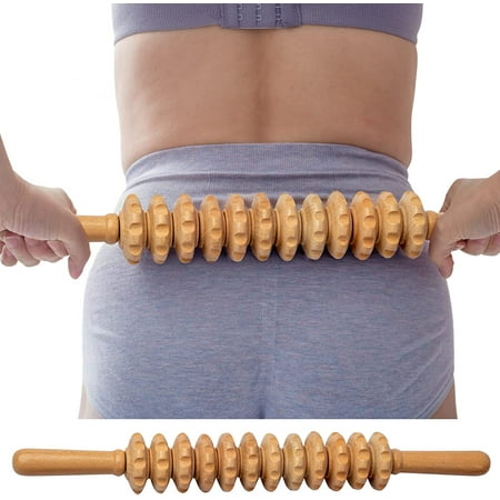 Wood Therapy Massage Roller Tools?Beech?,Massager,Massage Waist Thigh Roller Tool Massager, Maderotherapy Wooden Muscle Release Roller Stick Massager
