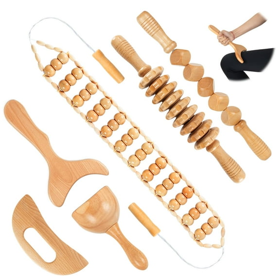 Wood Therapy Massage Tool 6 in 1,Lymphatic Drainage Massager Maderoterapia Kit Professional Body Cellulite Massager for Body Sculpting,Contouring,Relief Muscle,Anti-Cellulite