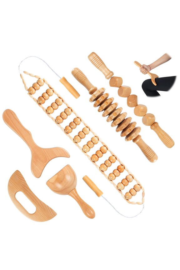 Wood Therapy Massage Tool 6 in 1,Lymphatic Drainage Massager Maderoterapia Kit Professional Body Cellulite Massager for Body Sculpting,Contouring,Relief Muscle,Anti-Cellulite