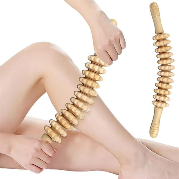 Triani Wood Therapy Massage Tools Lymphatic Drainage Tool Cellulite Massager Multi-Functional Body Roller for Cellulite Reduction Muscle Tension and Body Shaping