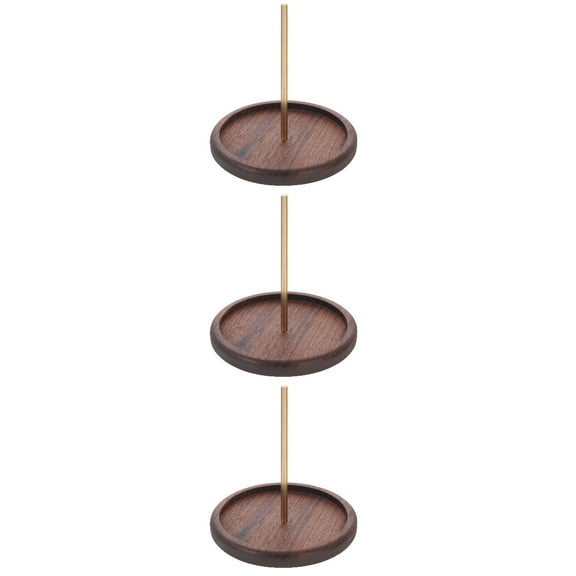 Wood Thread Holder Knitting Tool DIY Spool Stand Cone Organizer Household Copper 3 Pieces
