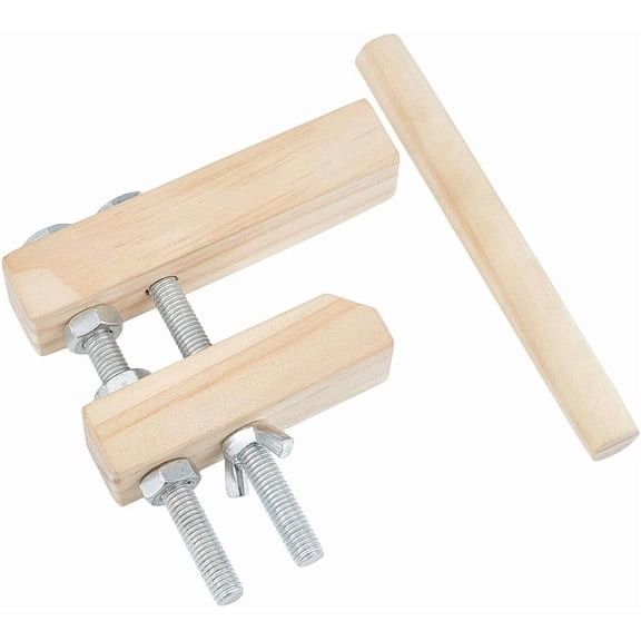Wood Thread Yarn Holder Warping Clamp Set with 4.96 Inch Column and 4 Inch Screw Warping Pegs