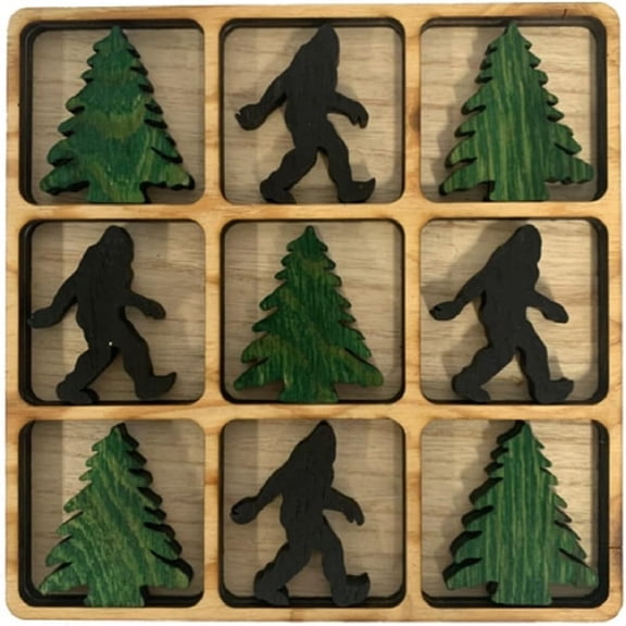 Wood Tic Tac Toe, Big Foot and Pine Tree