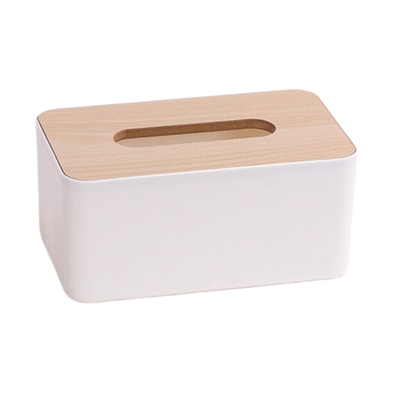 Wood Tissue Box Cover, Natural Wooden Rectangular Tissue Box Holder for Bathroom Vanity, Bedroom Dresser, Night Stand, Desk, and Car, Disposable Paper Facial Tissues Organizer