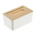 thumbnail image 1 of Wood Tissue Box Cover Rectangular - Rustic Farmhouse White Wooden Tissue Holder Decorative Square Facial Tissue Box Holder For Bathroom and Home Decor, 1 of 6