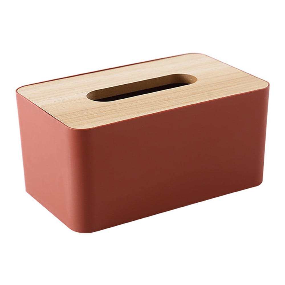 Wood Tissue Box Cover for Disposable Paper Facial Tissues, Wooden