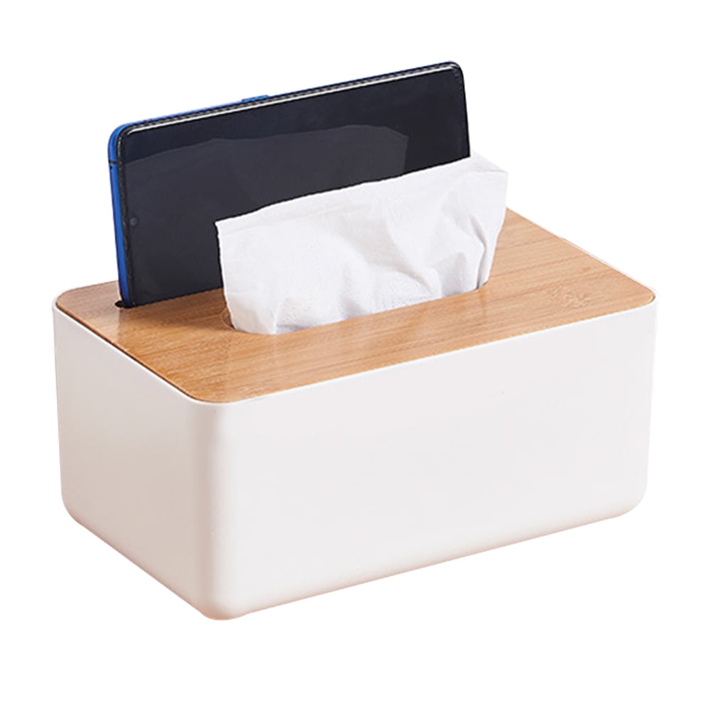 Tongina Wall Mounted Tissue Paper Organizer Horizontal or Vertical Napkin Holder Paper Facial Box for Room, Men's, Size: 19cmx12cmx8cm, White