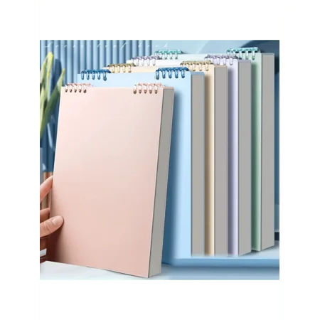 Wood Top-Flip Notebook, Lay-Flat Design, Double-Sided Writing, No Bleed-Through, 360° Page Turning, Perfect for Class Notes, Office, and Journals
