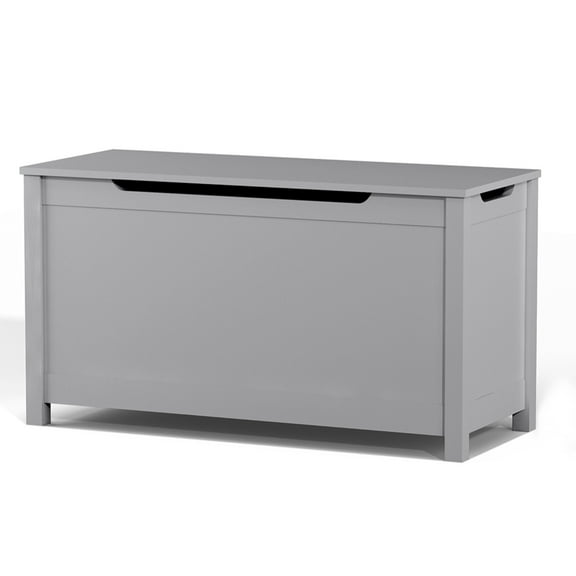 Wood Toy Chest Storage Box with Safety Hinge and Flip Lid, Modern Storage Bench Toy Storage Chest