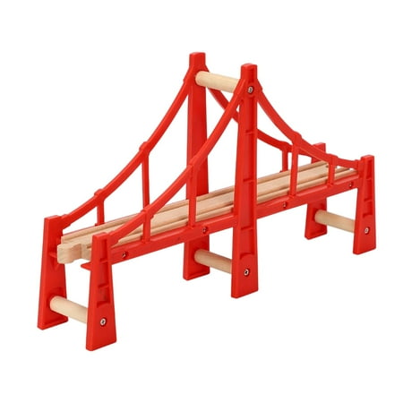 Wood Train Tracks Toys Accessories Bridge Fits All Major Brands Train Expansion Set Educational Toy for Party Favors Birthday Gift Kids Boys
