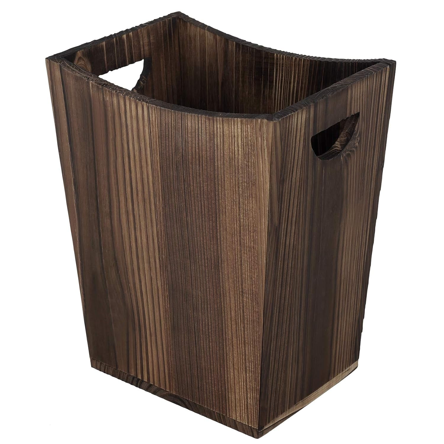 Wood Trash Can, Farmhouse Wastebasket Bin for Bathroom, Office, Bedroom ...