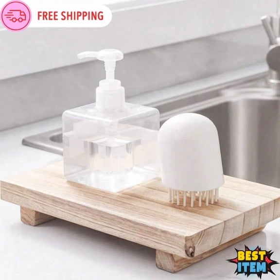 Wood Tray Pedestal Stand Decorative Wooden Riser Soap Dish Holder 4 Vanity Sink