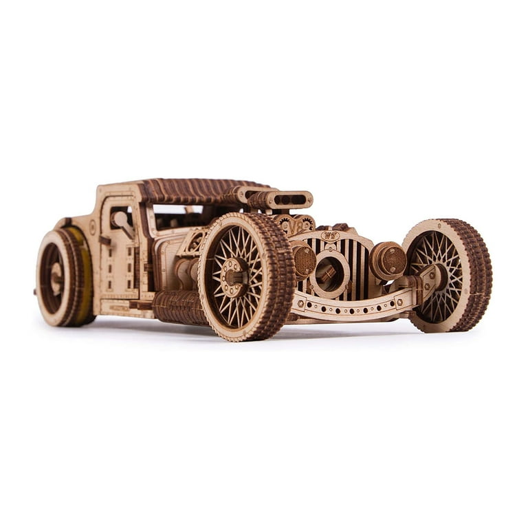 Wood Trick 3D Hot Rod Wooden Classic Model Car Mechanical Self Building Kit