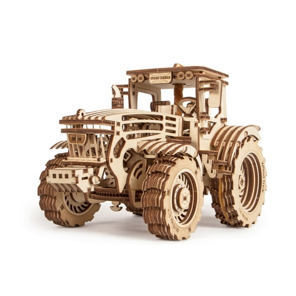 Wood Trick 3D Mechanical Model Tractor Wooden Puzzle, Assembly Constructor, Brain Teaser, Best DIY Toy, IQ Game for Teens and Adults