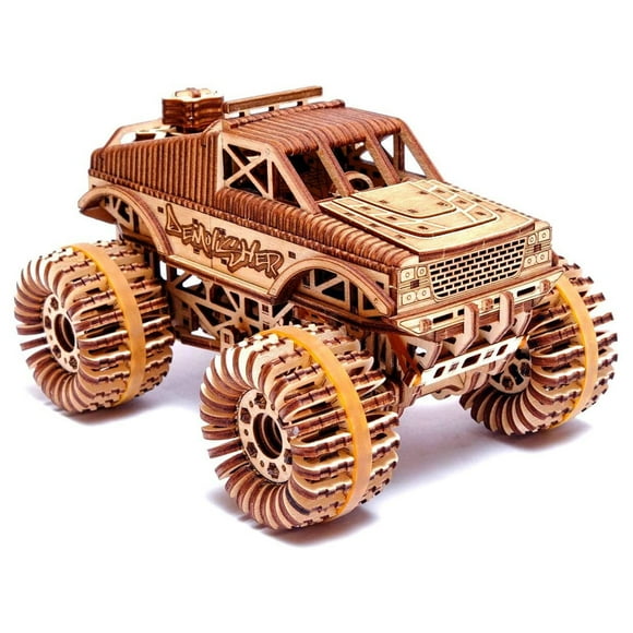 Wood Trick 3D Monster Truck Wooden Toy Car Model Mechanical Building Kit