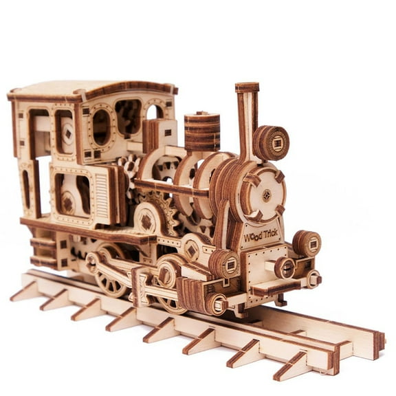 Wood Trick Chug-Chug Train 3D Wooden Mechanical Puzzle 198 Piece Model Kit