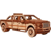 Wood Trick Full-size Pickup Truck Car Wooden 3D Puzzles for Adults and Kids to Build - Rides up to 32 feet - Engineering DIY Mechanical Wooden Models for Adults