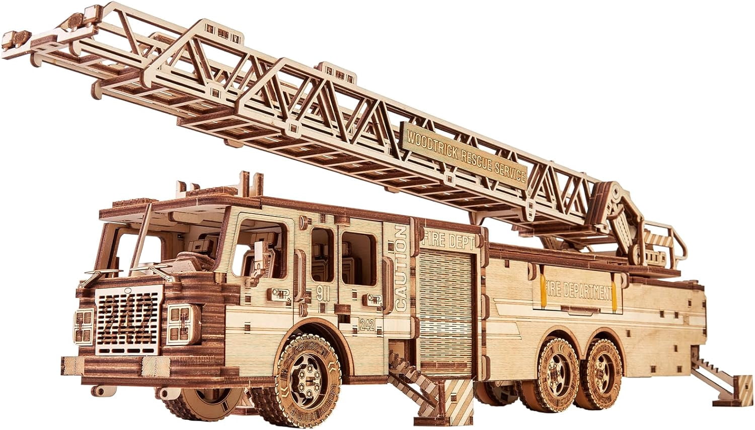 Fire Rescue Build Up Wood Trick Rescue Firetruck Movable - Rotating Extendable Ladder - 3D ...