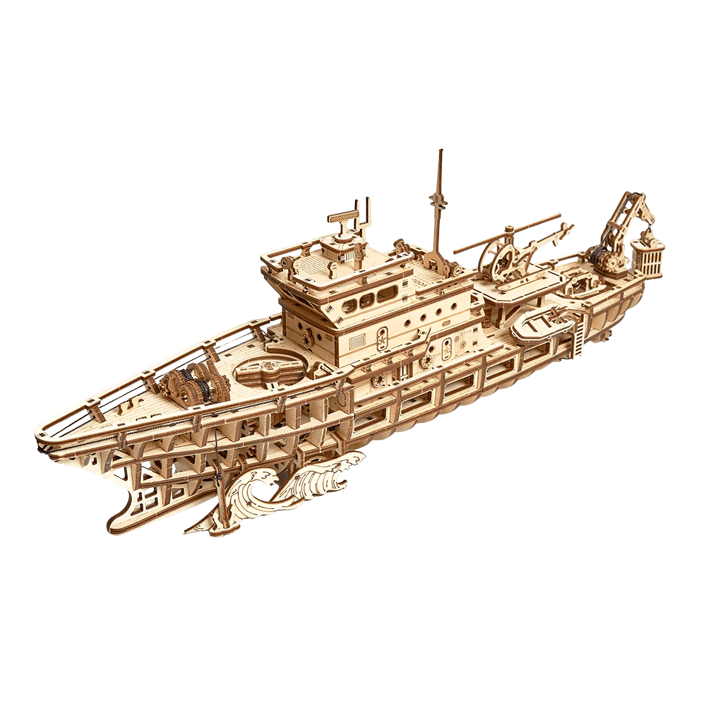 Wooden 3D Mechanical Yacht Model Kit with Eco-Friendly Plywood