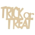 thumbnail image 1 of Wood Trick-or-Treat Cutouts 17-7/10 x 12 Inch, Pack of 50 Unfinished Wooden Cutouts for Crafting, Door Hangers, and DIY Halloween Décor, by Woodpeckers, 1 of 5